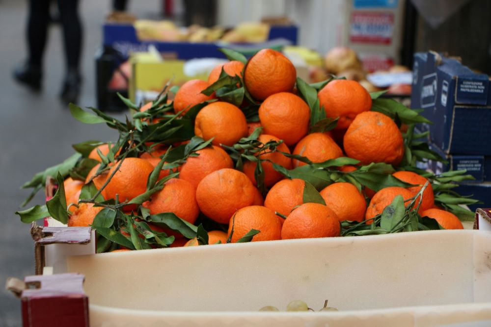 Oranges at a local market in Rome