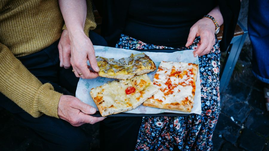 Eating Roman style pizza to explore Rome on a tight budget 