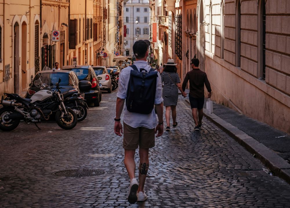 Walking a street in Rome