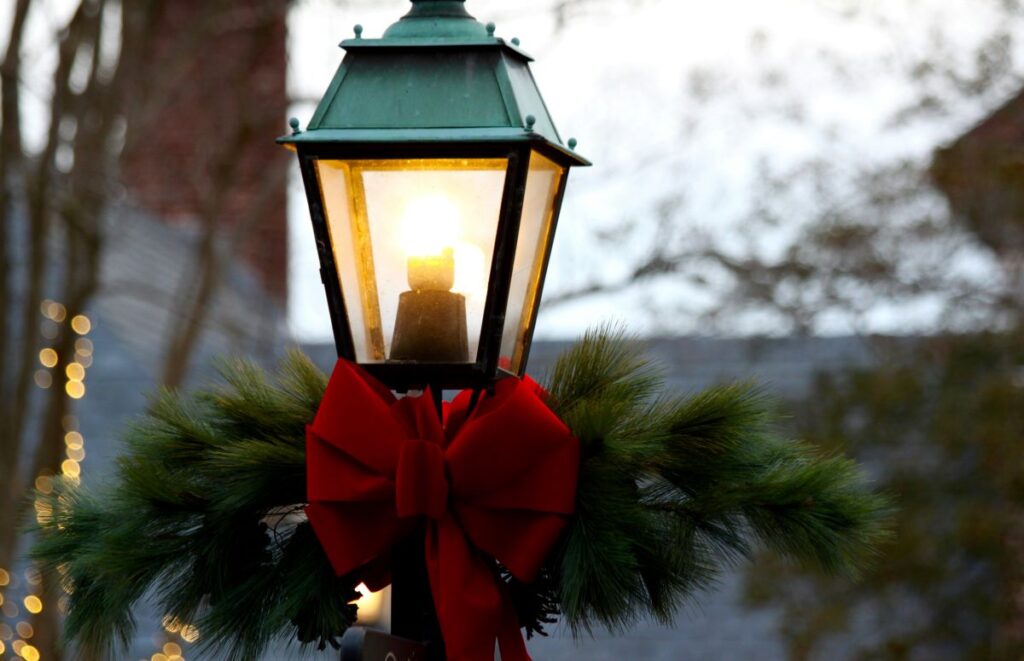 Christmas decorations bright light