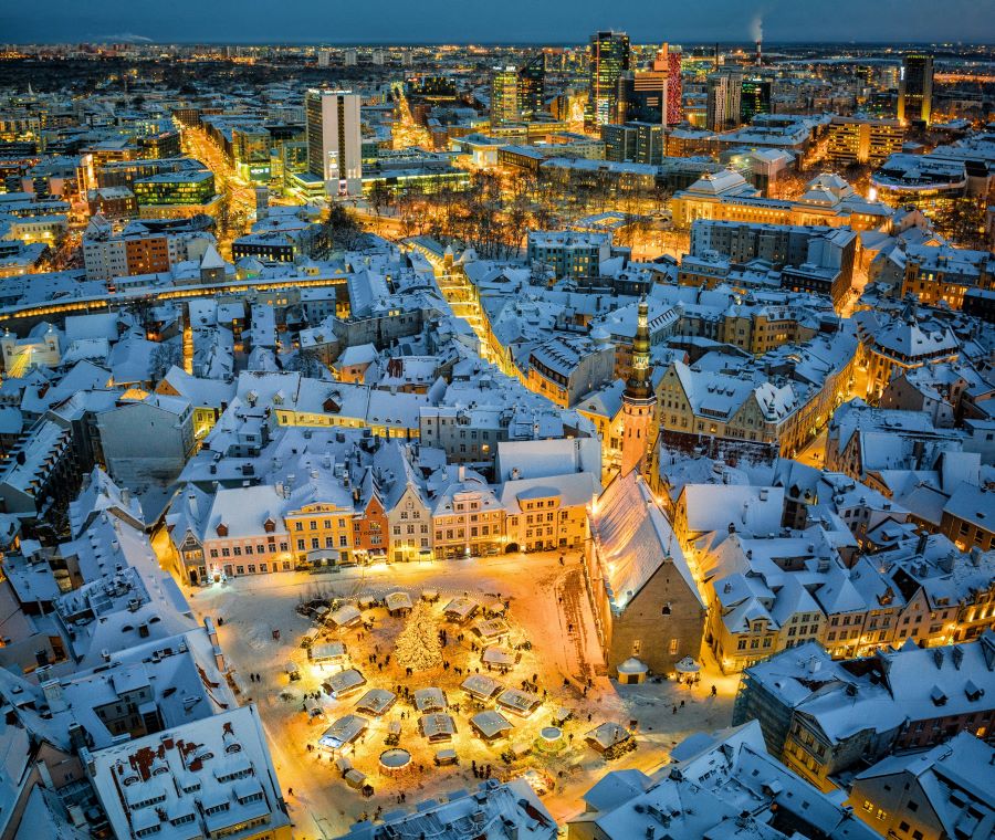 Christmas market winter wonderland in Tallinn Estonia