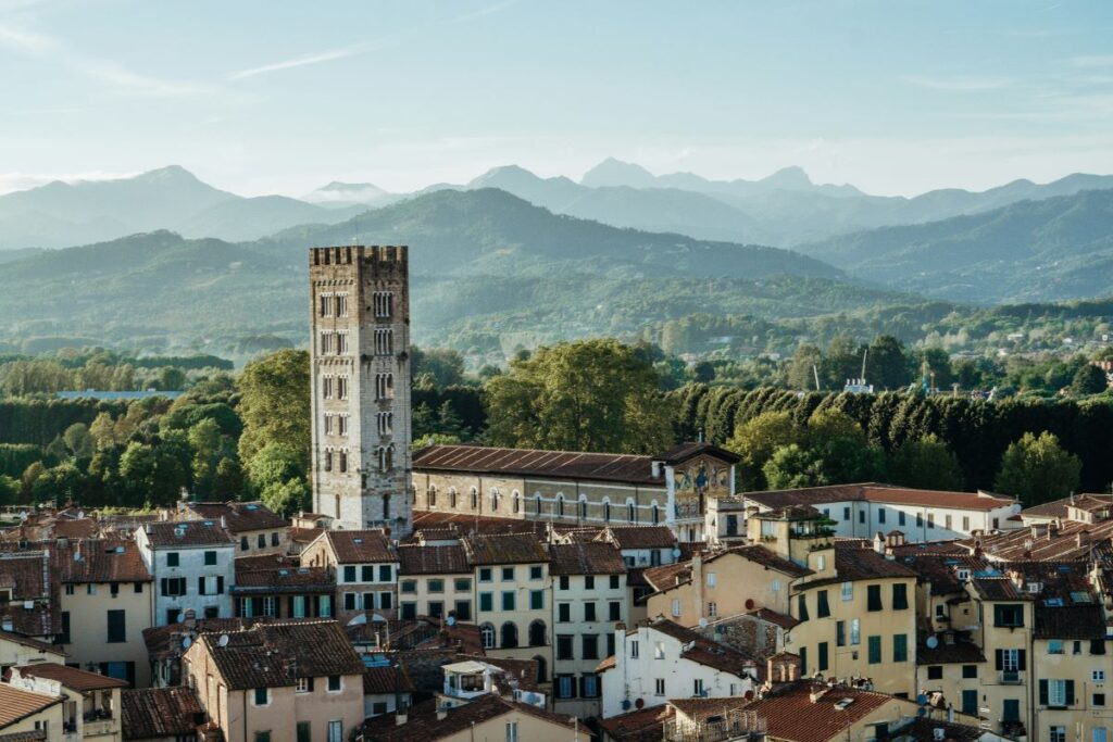 Tuscan landscape of the old medieval town of Lucca