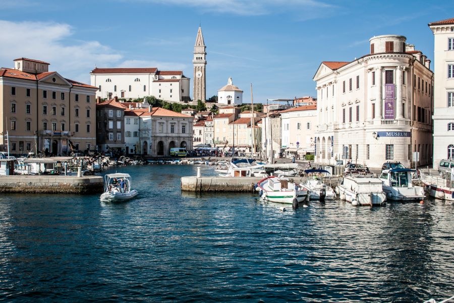 View of the Slovenian coastal gem, the old town of Piran